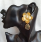 Preview: Earring made from brass, goldplated with pearl and Labradorite