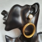 Preview: Earring made from brass, goldplated with baroque pearl