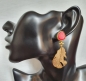 Preview: Earring made from brass, goldplated with coral