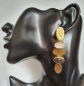 Preview: Earring made from brass, goldplated, Labradorite, Chalcedony