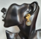 Preview: Fashionable earring, brass goldplated, with Labradorite