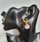 Preview: Fashionable earring, brass goldplated, with Rosequartz