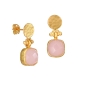 Preview: Earring made from brass, goldplated, Rosequartz