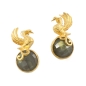 Preview: Fashionable earring, brass goldplated, with Labradorite