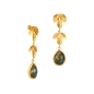 Preview: Fashionable earring, brass goldplated, with Labradorite