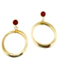 Preview: Earring made from brass, goldplated with coral