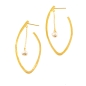 Preview: Earring made from brass, goldplated with pearl