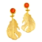 Preview: Earring made from brass, goldplated with coral