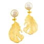 Preview: Earring made from brass, goldplated with baroque pearl