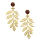 Preview: Earring made from brass, goldplated, red Jade