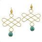 Preview: Ethno earring, brass goldplated, with Turquoise