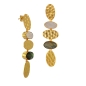 Preview: Earring made from brass, goldplated, Labradorite, Chalcedony