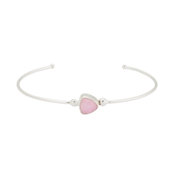 Bracelet made from brass, silver plated, rosequartz