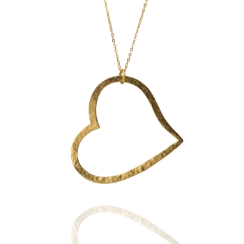 Heart ecklace made from brass, goldplated