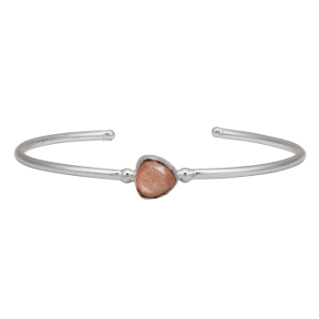 Bracelet made from 925 silver, peach moonstone