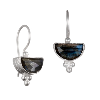 Earring made from 925 silver, labradorite