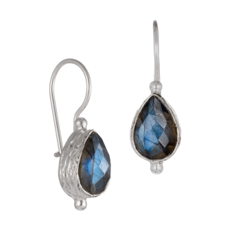 Earring made from 925 silver, labradorite