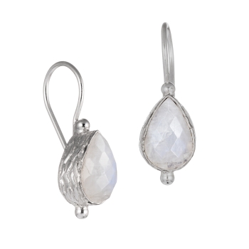 Earring made from 925 silver, moonstone