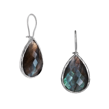 Earring made from 925 silver, labradorite