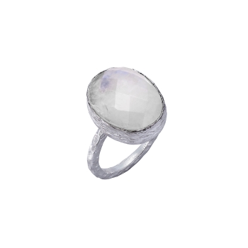 Ring made from 925 silver, moonstone