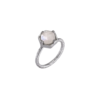 Ring made from 925 silver, moonstone