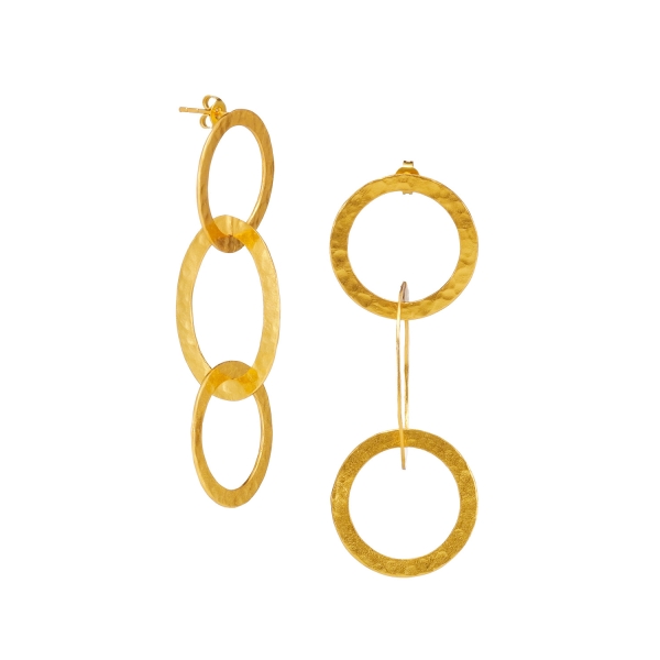 Earring made from brass, goldplated