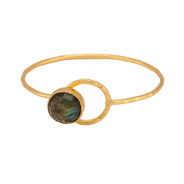 Barcelet brass goldplated, labradorite