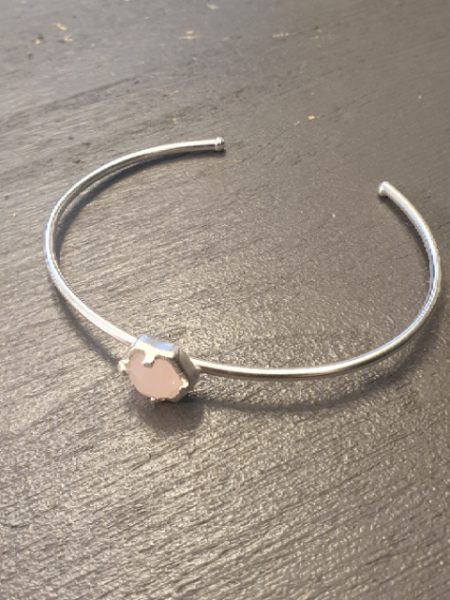 Bangle made from brass, silver plated, rose