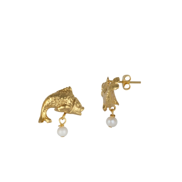 Earrings made from brass, goldplated