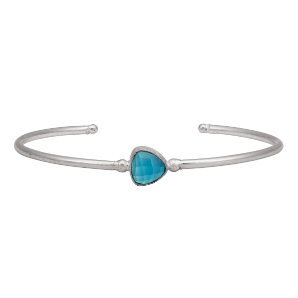 Bracelet made from 925 silver, blue chalcedony