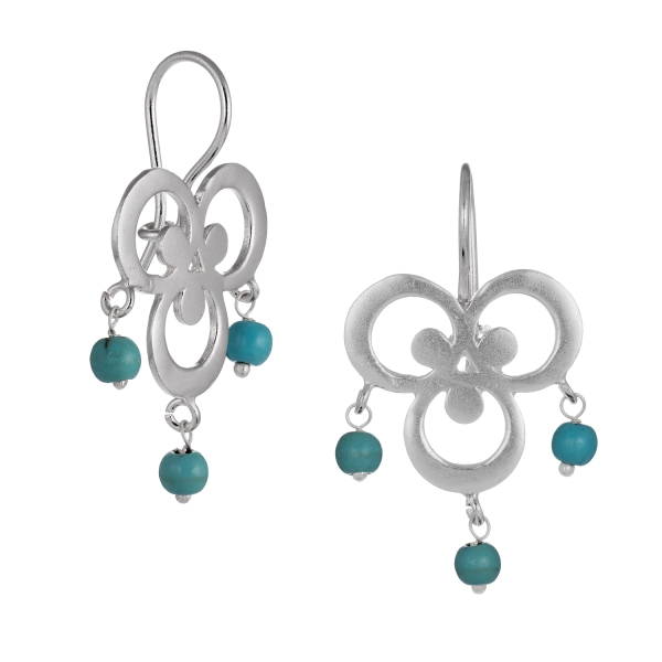 Earring made from 925 silver, turquoise