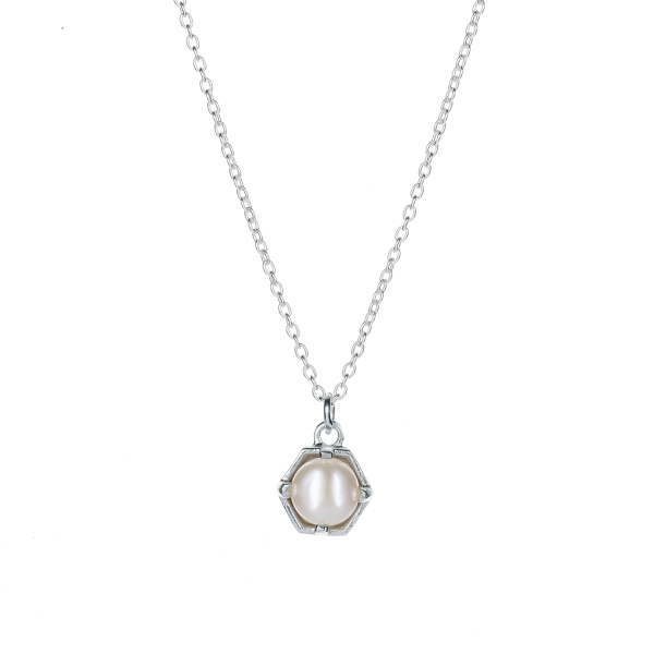 Kette aus 925 Silber, Perle