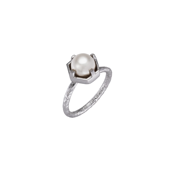 Ring aus 925 Silber, Perle