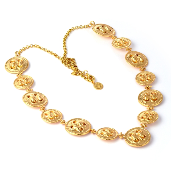 Necklace made from brass, goldplated